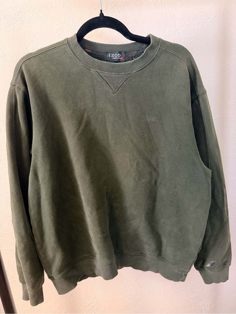 Izod Olive‎ Crewneck Pullover Sweatshirt